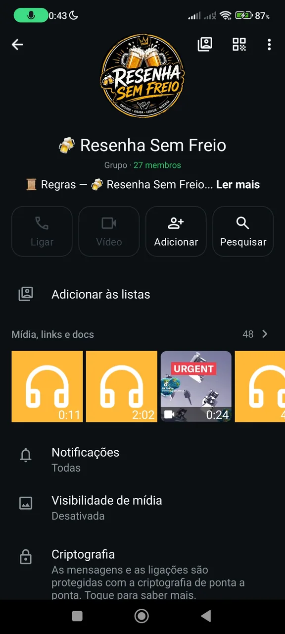 Imagem do grupo 🍻 Resenha Sem Freio